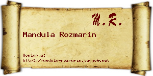 Mandula Rozmarin névjegykártya